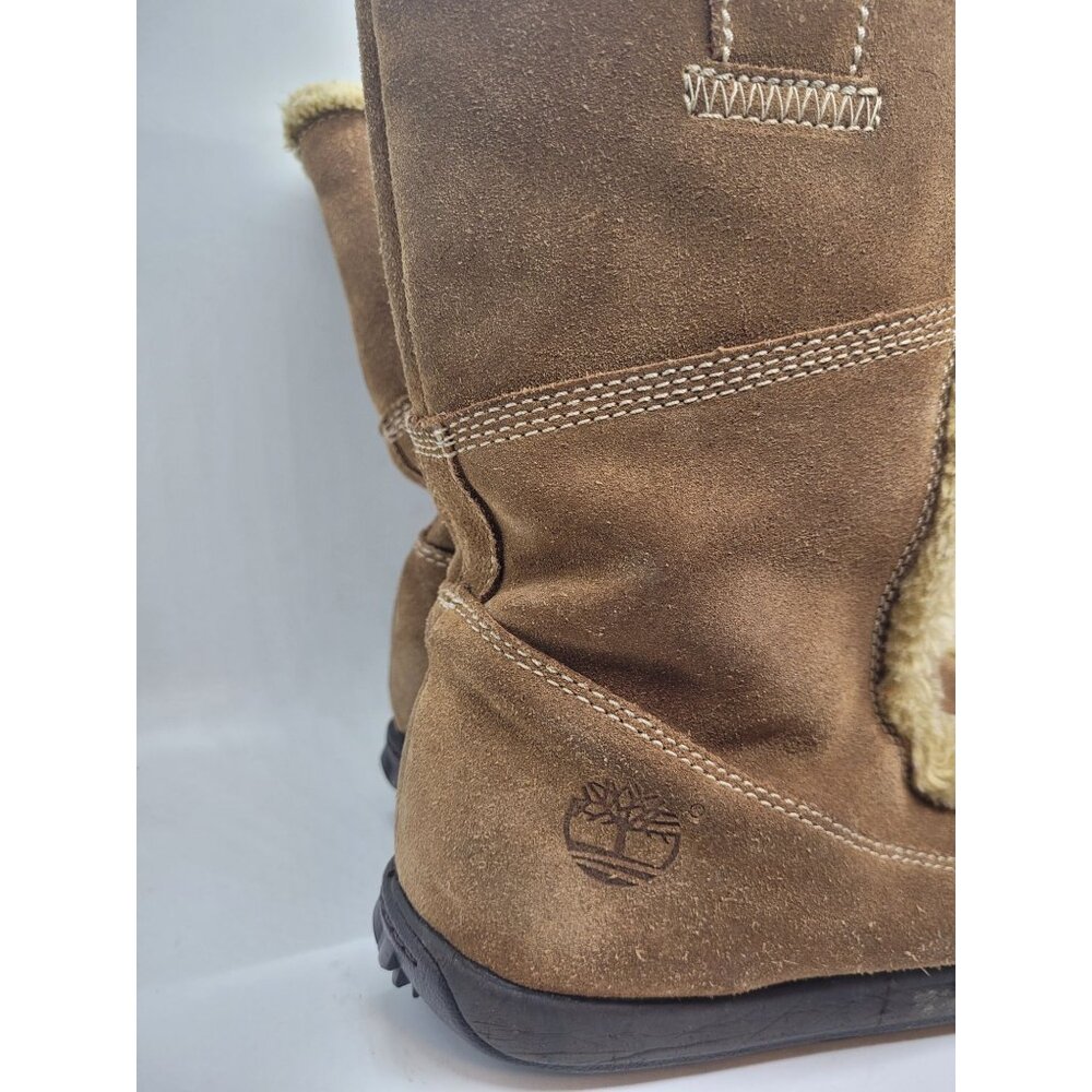 Timberland Women's Suede Winter Boots 7 boho indie outerwear faux fur comfort - Picture 3 of 9